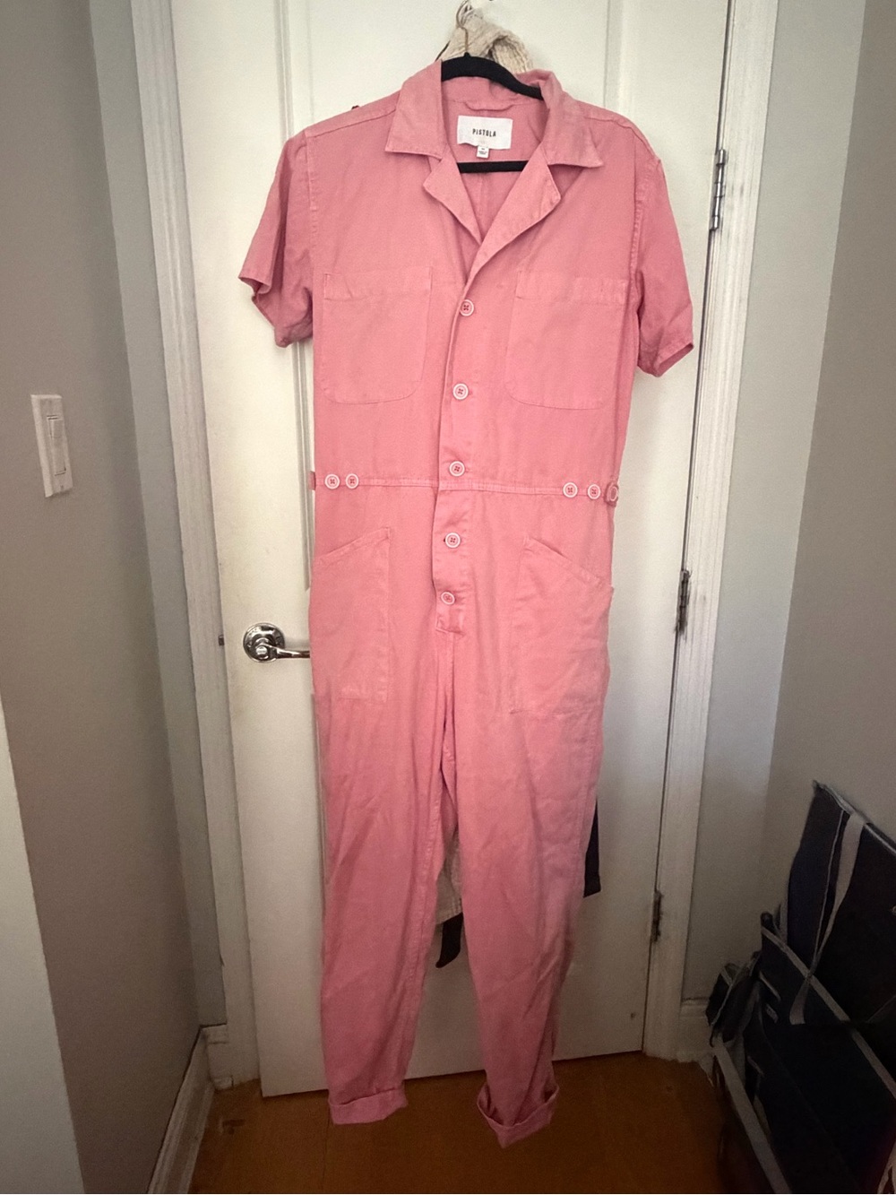pistola Pink Short-Sleeve Utility Jumpsuit - Picture 6 of 10